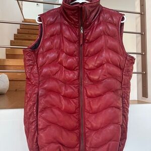Red Lamb skin Vest